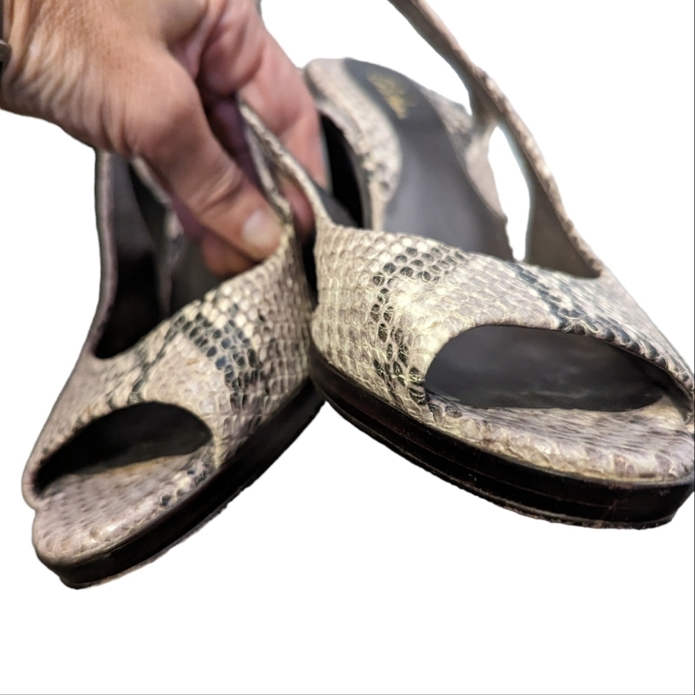 Cole Haan Women's Snakeskin Print Slingback Wedge Espadrille Sandal Size 9 - Picture 8 of 8